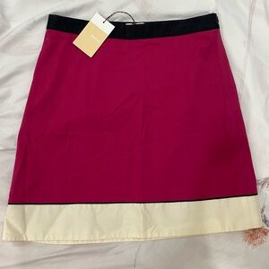 Bally Elegant Pink and Cream Skirt made in italy nwt 100% cotton